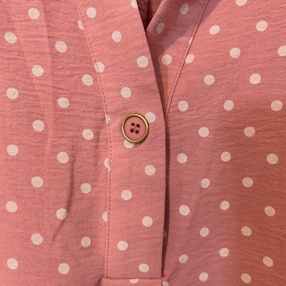 NWOT NYCC Pink With White Polka Dots Top - Picture 4 of 7